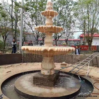 大型水池用石雕噴泉 高光澤石雕噴泉 耐雨水侵蝕 安豐