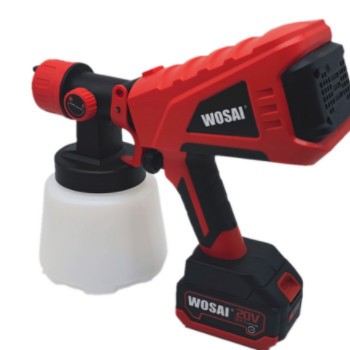 家用WOSAI 20V電動無繩鋰電池動力油漆噴槍噴涂機(jī)噴槍噴漆