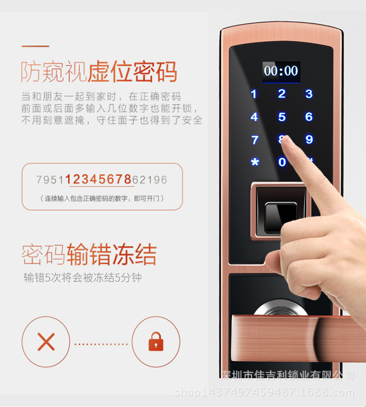 廠家直銷 指紋鎖 家用智能指紋鎖 量大可面談示例圖2