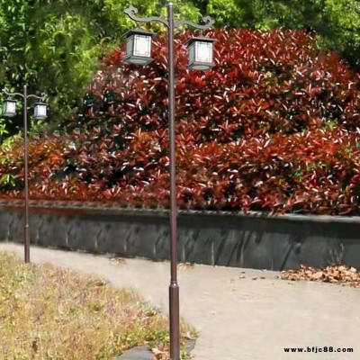 綠森芒 庭院燈 仿古雙頭LED市電庭院燈照明 生產(chǎn)廠家