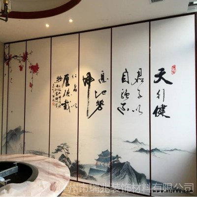 壁畫移動隔斷廠家直銷：免漆板移動隔斷，隔音軟包折疊屏風，防火板移動屏風，專車送貨，上門安裝！