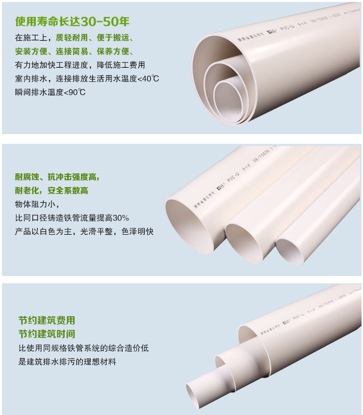 岳陽pvc排水管200大口徑pvc排水管廠家發貨批發價禹順pvc排水管示例圖7