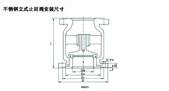 H42W-16P立式止回閥 法蘭直通式止回閥 304不銹鋼升降式止回閥示例圖3