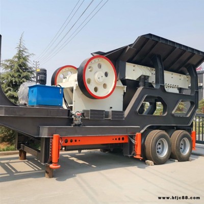 源德砂石線錘式移動破碎站 600型河卵石制砂設備 行走式石料粉碎機
