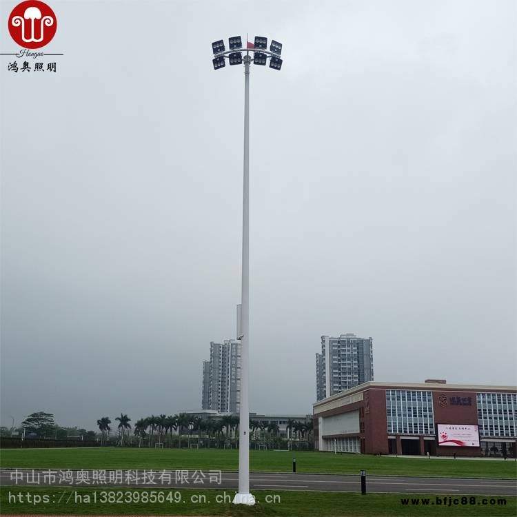 清遠(yuǎn)公園籃球場照明桿 8米一柱二led燈具燈桿 內(nèi)外鍍鋅管燈桿柱