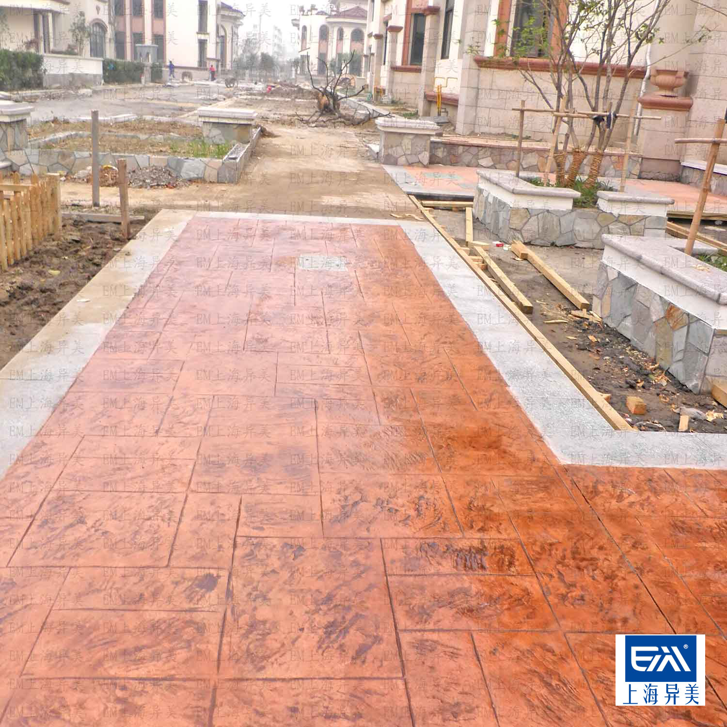 仿荷蘭磚面包磚壓模地坪廠家，模具免費借用