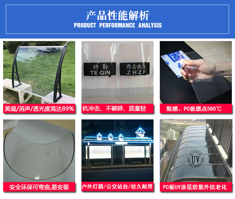 耐力板廠家批發(fā)透明PC耐力板5mm透明陽(yáng)光板耐力板雨棚陽(yáng)臺(tái)耐力板示例圖3